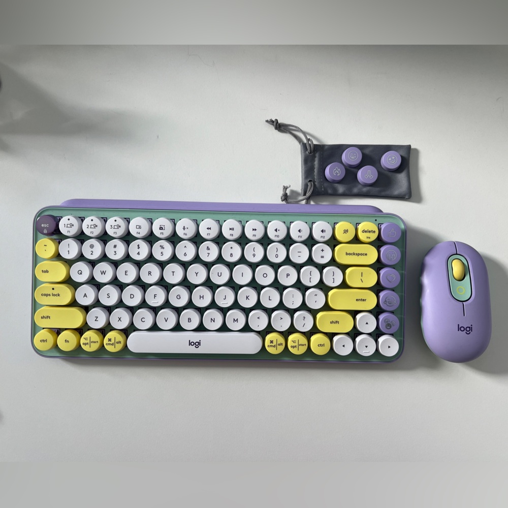 Logitech POP Keys Mechanical Wireless Keyboard and mouse with customizable emoji